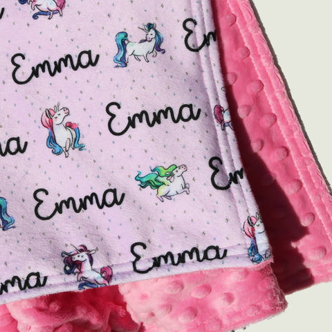 Double Minky Blanket - Unicorns