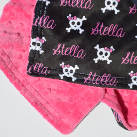 Double Minky Blanket - Skull and Bows