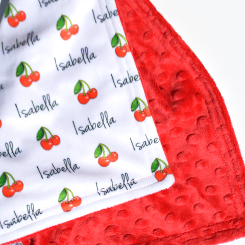 Double Minky Blanket - Cherries