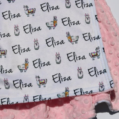 Double Minky Blanket - Llamas