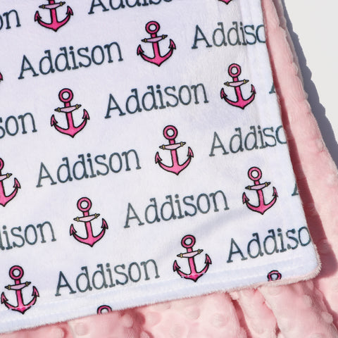 Double Minky Blanket - Anchors