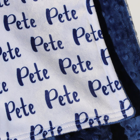 Double Minky Blanket - Name Only - Single Color