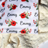 Double Minky Blanket - Winter Poppy