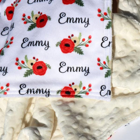 Double Minky Blanket - Winter Poppy