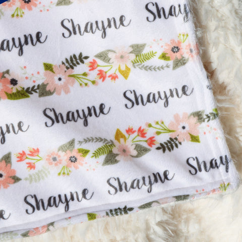 Double Minky Blanket - Spring Garland