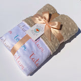 Double Minky Blanket - Name Only - Color Combination with White Background