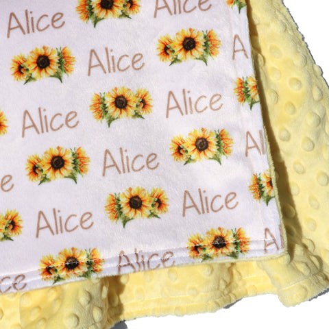 Double Minky Blanket - Sunflowers