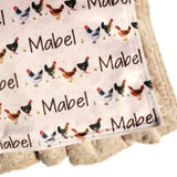 Double Minky Blanket - Chickens