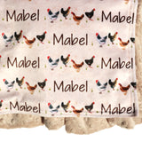 Double Minky Blanket - Chickens