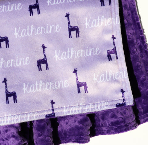 Double Minky Blanket - Giraffes
