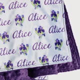 Double Minky Blanket - Purple Irises