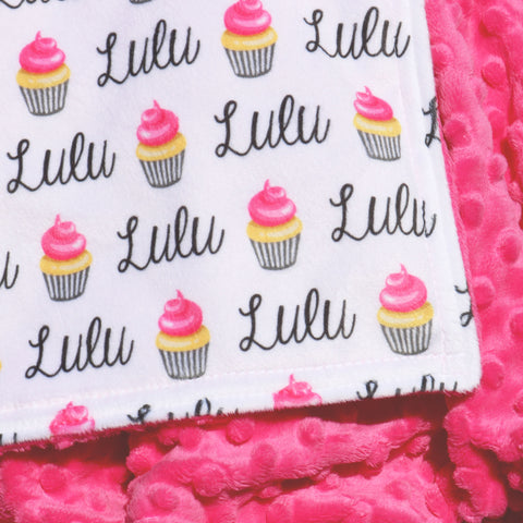 Double Minky Blanket - Cupcakes