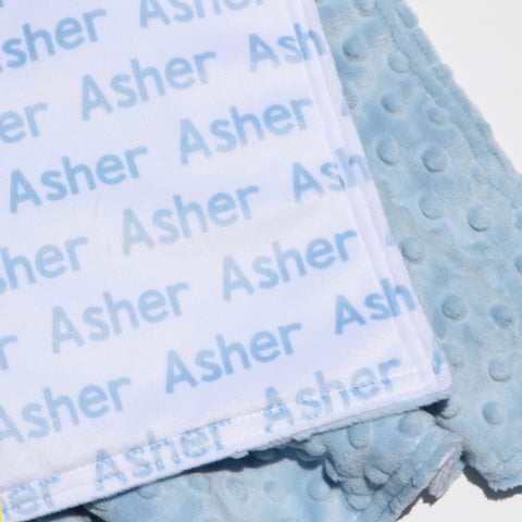 Double Minky Blanket - Name Only - Single Color