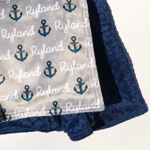 Double Minky Blanket - Anchors