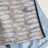 Double Minky Blanket - Feathers