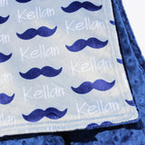 Double Minky Blanket - Mustaches