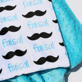 Double Minky Blanket - Mustaches
