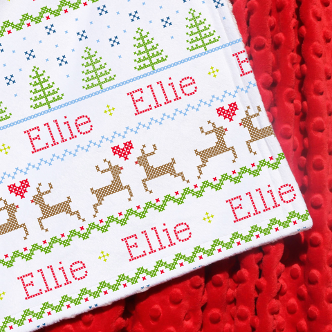 Double Minky Blanket - Fair Isle in Multi-Color