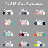 Double Minky Blanket - Name Only - Color Combination with Grey Background