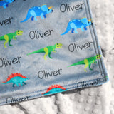 Double Minky Blanket - Dinosaurs