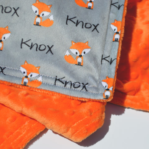 Double Minky Blanket - Foxes