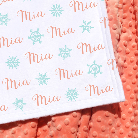 Double Minky Blanket - Snowflakes