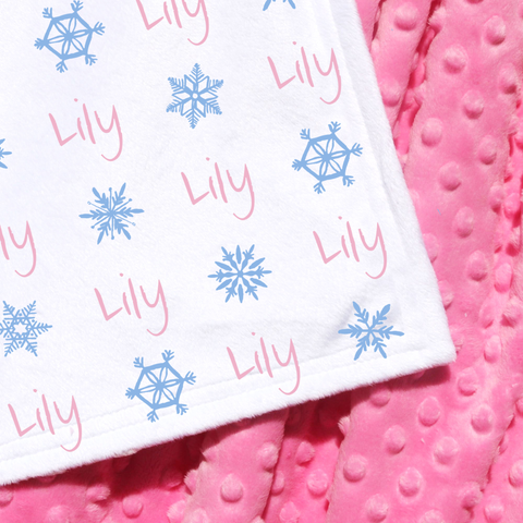 Double Minky Blanket - Snowflakes