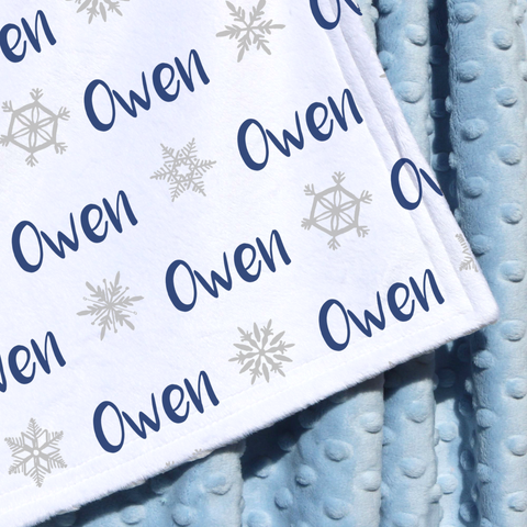 Double Minky Blanket - Snowflakes