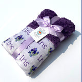 Double Minky Blanket - Purple Irises