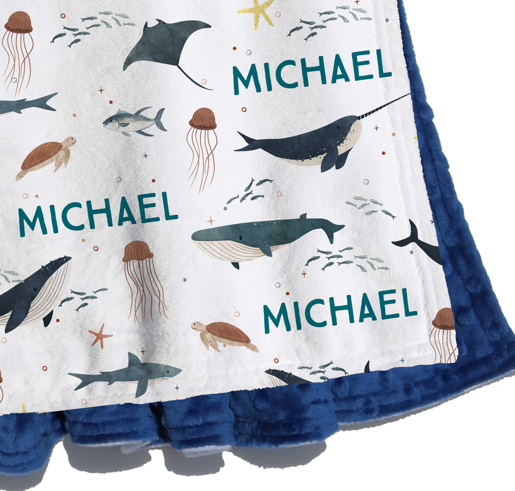 Double Minky Blanket - Under the Sea – Boco Baby