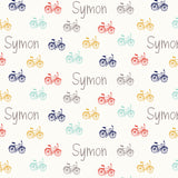 Double Minky Blanket - Bikes with White Background
